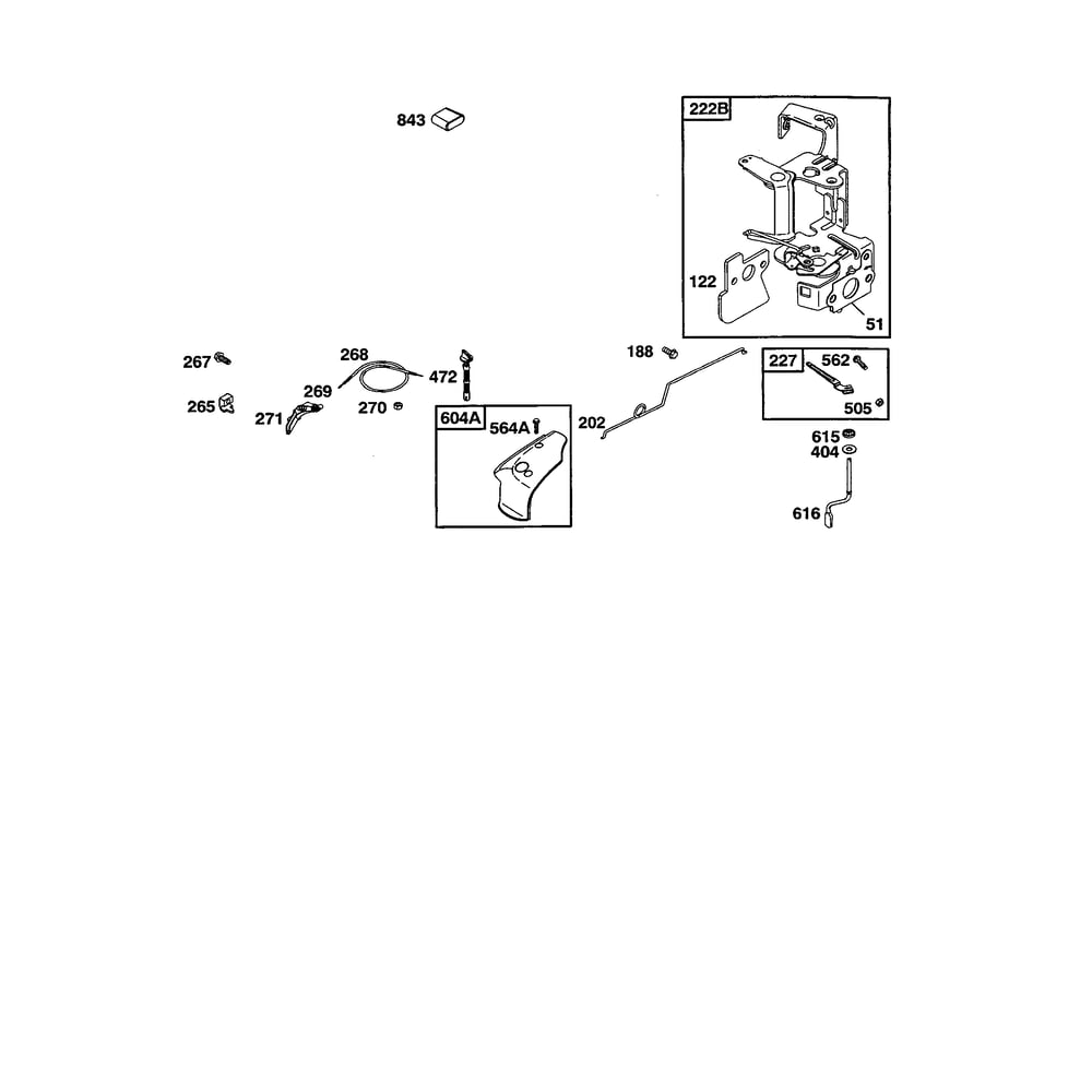 Cover And Bracket Control Diagram and Parts List for 120600TO120699  Briggs and Stratton Engine